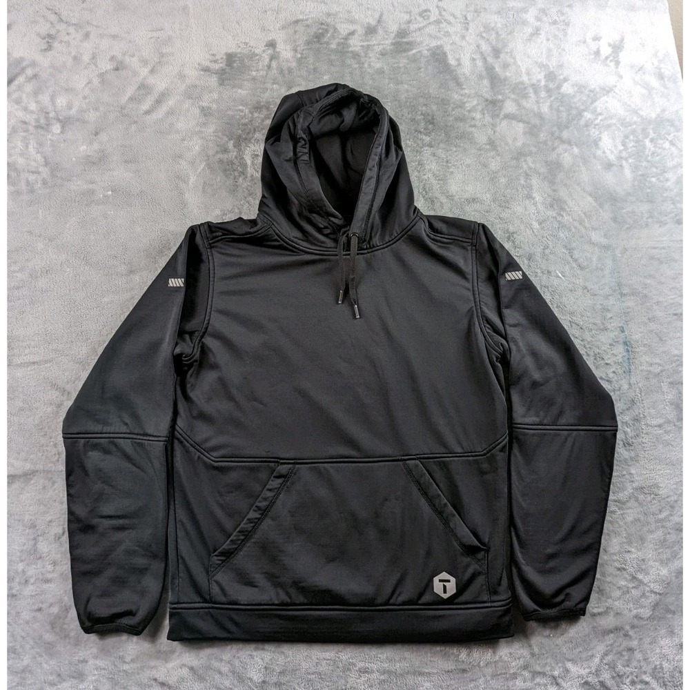TRUEWERK Hoodie Mens Meidum M2 Grid Black Pullover Fleece Workwear Outdoor